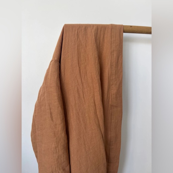 Long Robe in Toffee linen (OS) - Picture 3 of 4
